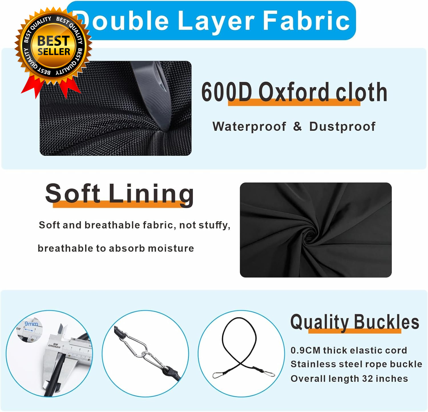 Bucket Truck Cover – Easy to Use Tear-Resistant with Elasticated Cord Buckle