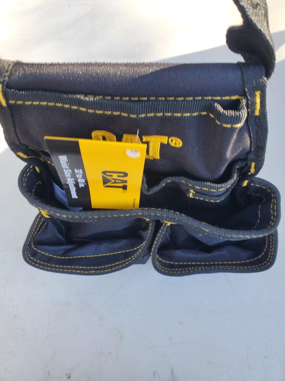 CAT Caterpillar Tool Pouch Muti-Purpose Black Yellow 13 Inches Tall No Belt