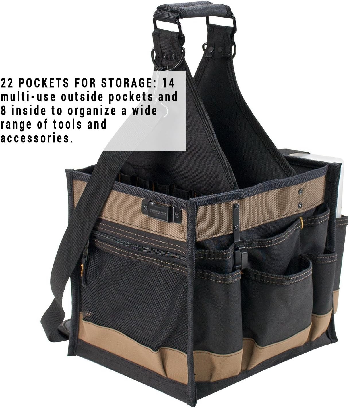 CLC 1528 Large Electrical and Maintenance Tool Carrier, Black