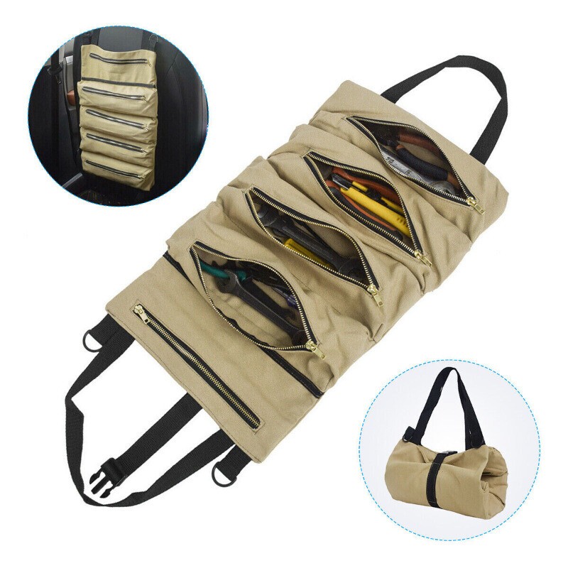 Roll Tool Roll Multi-Purpose Tool Roll Up Bag Wrench Roll Pouch Hanging Carrier