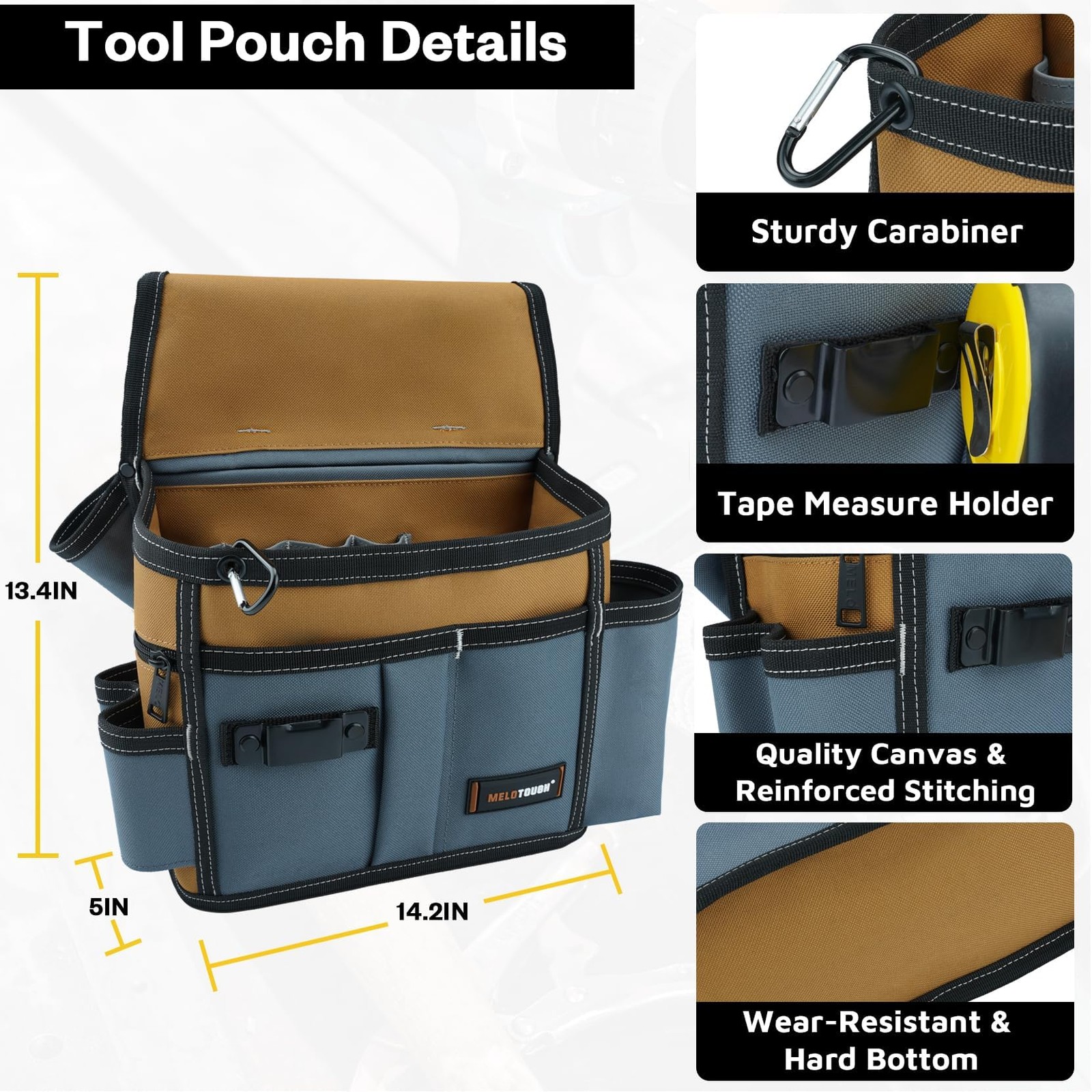 MELOTOUGH Professional Tool Belt Pouch,Small Tool Pouch with Belt,Left/Right …