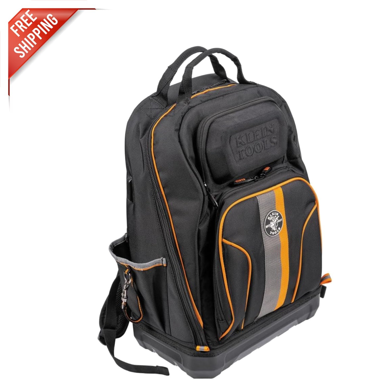 Spacious Tools and Gear Electrician Backpack with Molded Base and LED Support