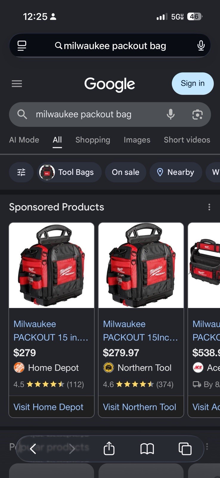 NEW Milwaukee Packout 15″ Tear-Resistant Durable Structured Tool Bag, 48-22-8316