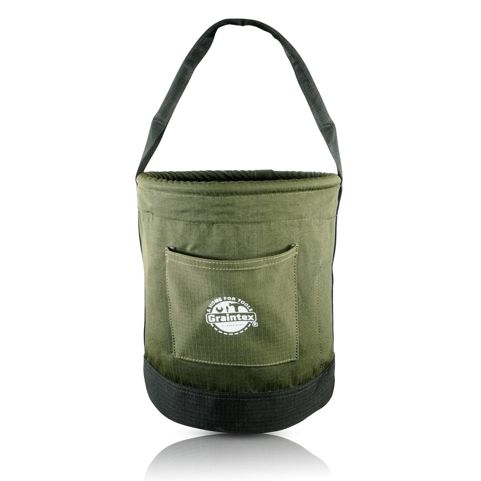 Graintex Canvas Utility 12″x15″ Round Tool Bag, Reinforced Base & Handle