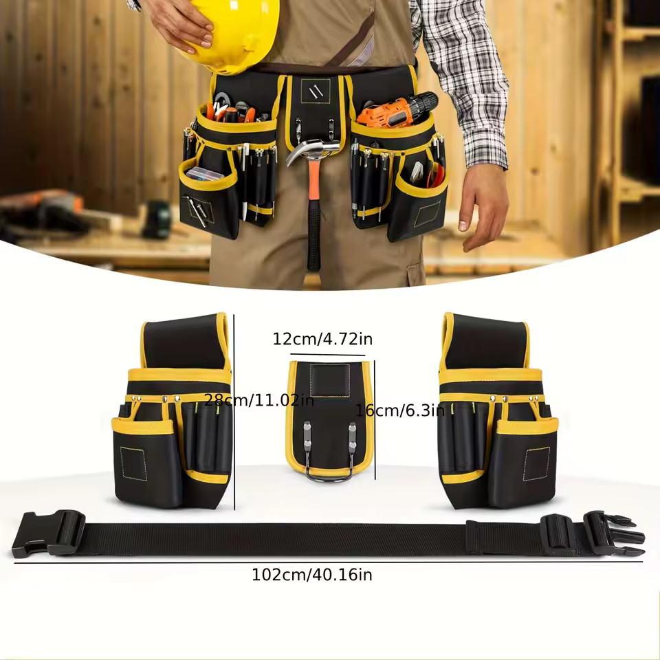 Magnetic Tool Pouch – 26-Pocket Adjustable Belt Bag for Electricians & Builders