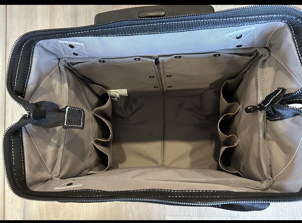 Husky 14 in 13 Pocket Rolling Tool Bag Holds Up to 80 Lbs in Large Compartment