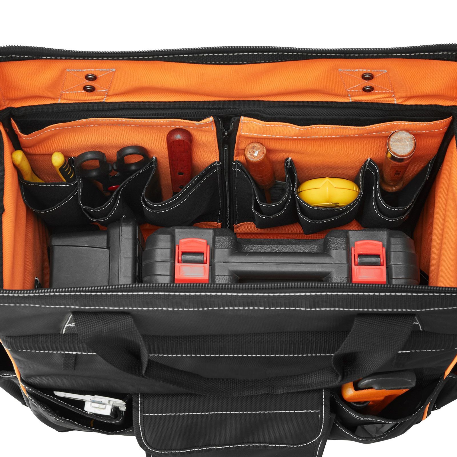 110lb 1680D 25-Pocket Rolling Tool Bag Wheels