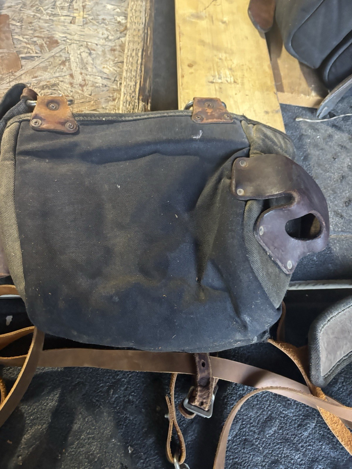 Occidental Leather Canvas/Leather Tool Belt w/ Suspenders new leather straps