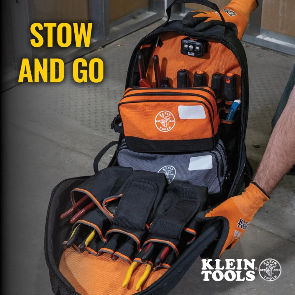 Tool Pouch, Dual Compartments, Heavy-Duty Tool Bag Organizer, Multipurpose Bag