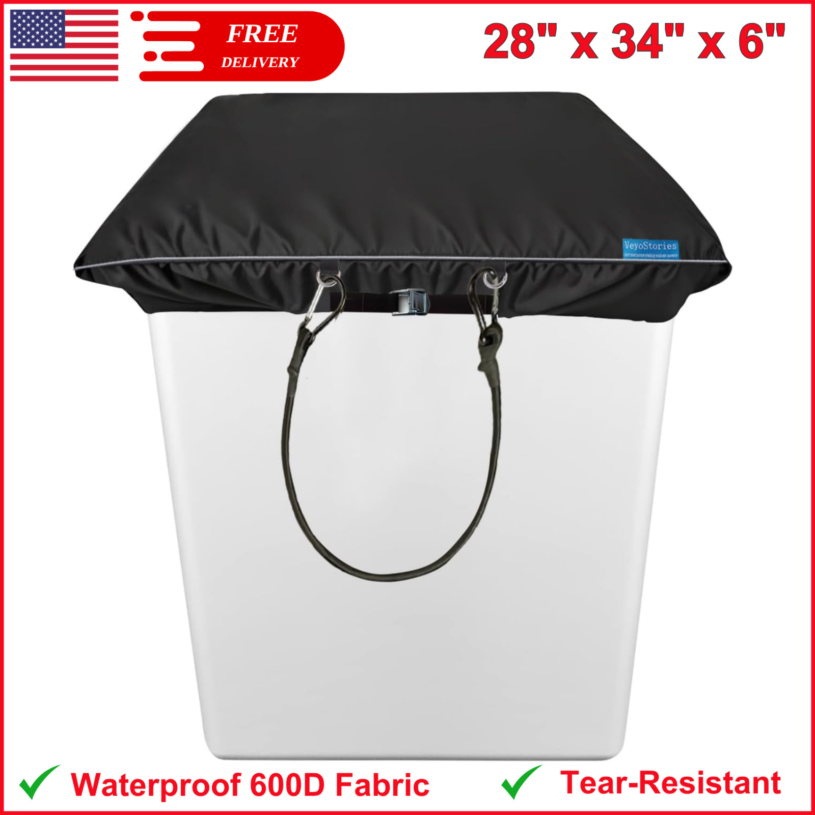 Bucket Truck Cover Double Layer Oxford Cloth, Fits 1 Man Vinyl Bucket 28″x34″x6″
