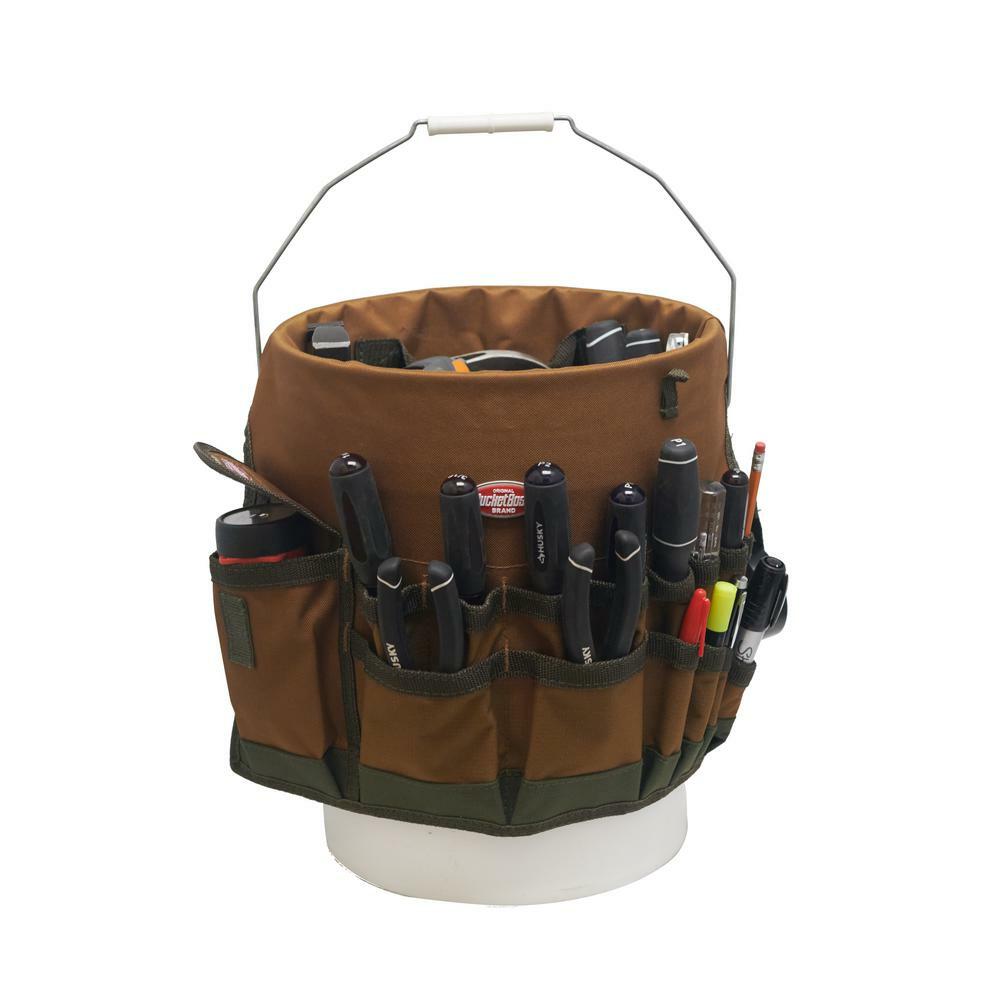 bucket tool organizer bag garden 30 pocket 5 gallon assorted storage work home