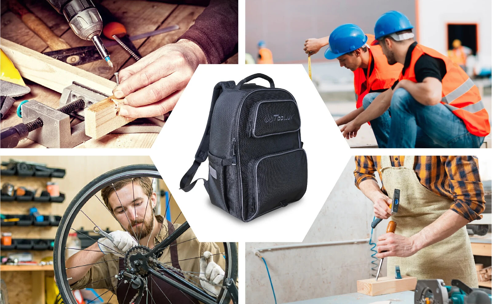 Toolux Mechanical Backpack with removable leather flap