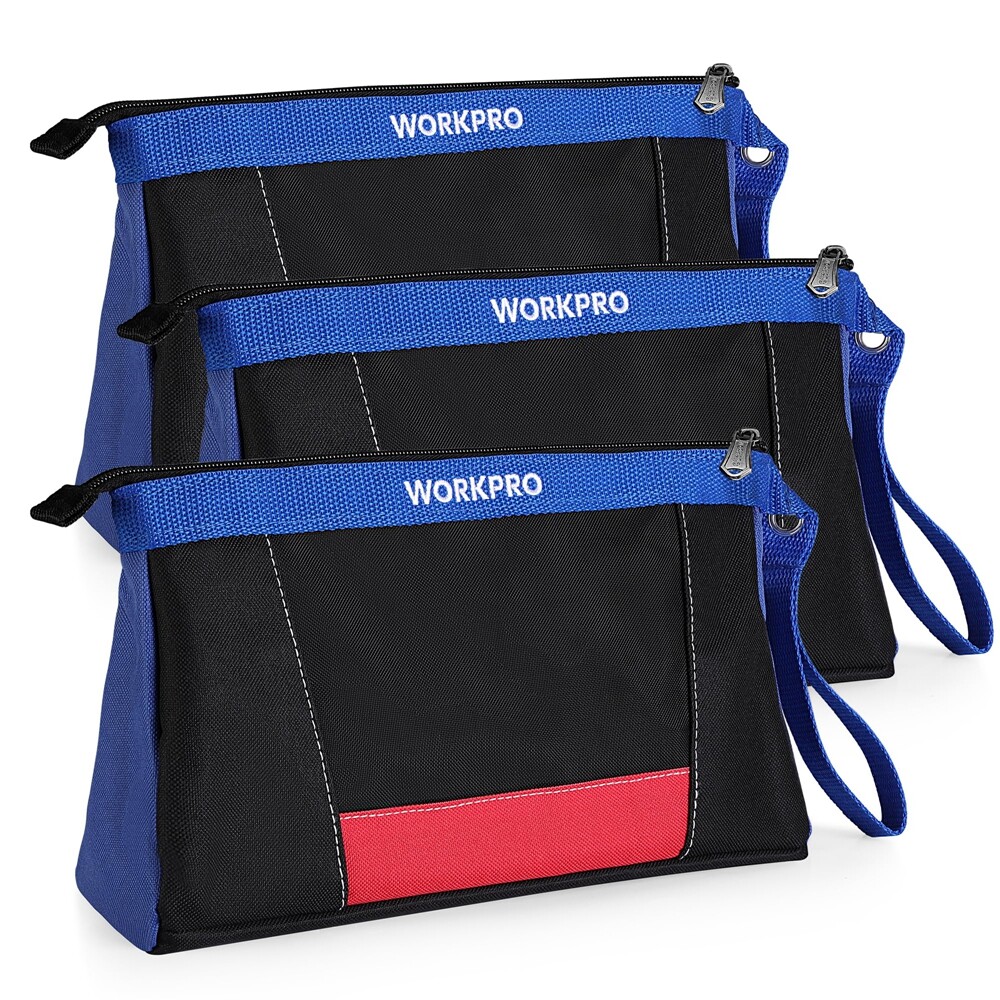 WORKPRO 12″ Tool Pouches with Zipper Heavy-Duty Small Tool Bag for Tool Storage