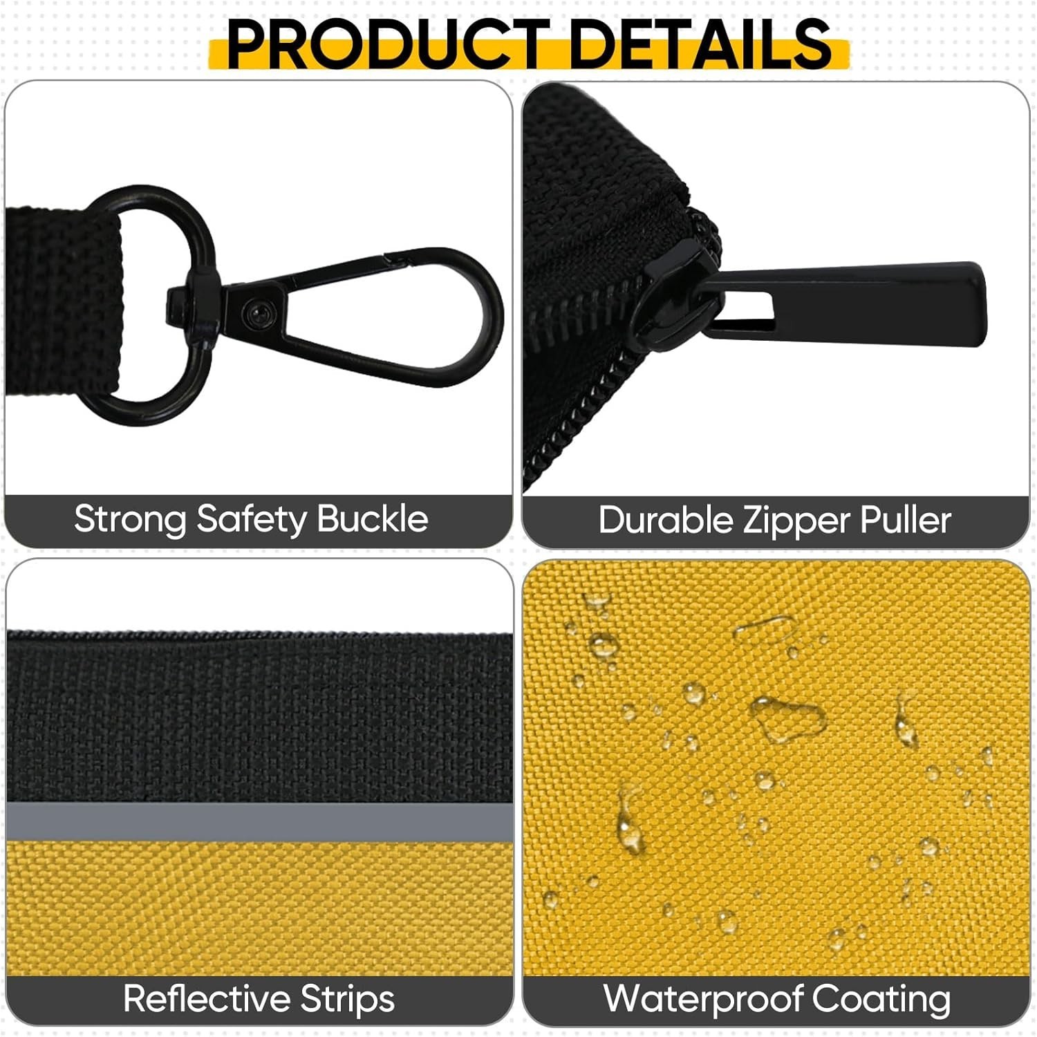 3 Pack Waterproof Small Tool Pouches with Zipper & Carabiner – 1680D Oxford, …