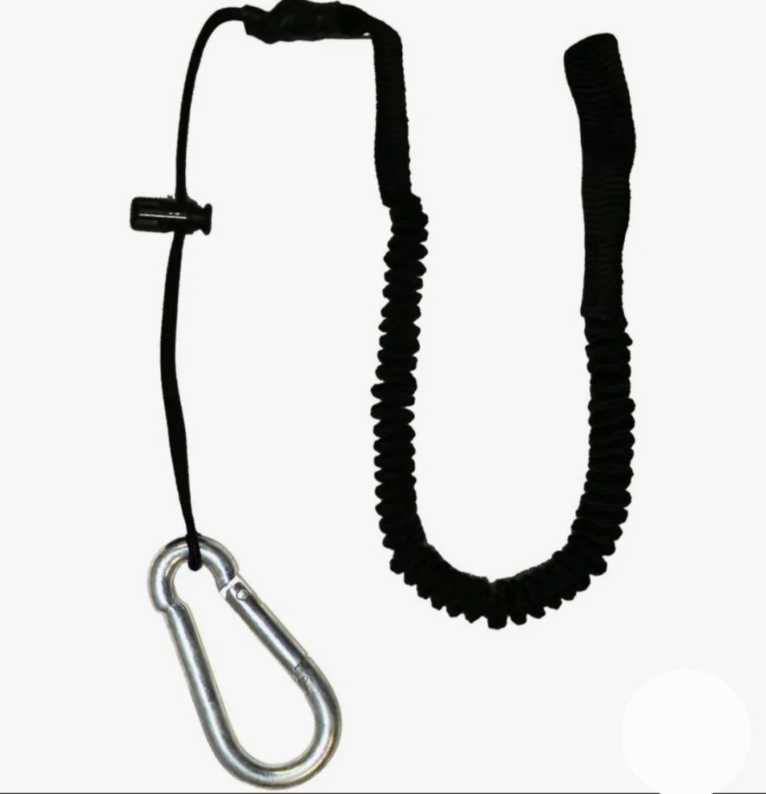 French Creek Precision 5211 Shock Absorbing Tool Lanyard 2 lb Black/Silver