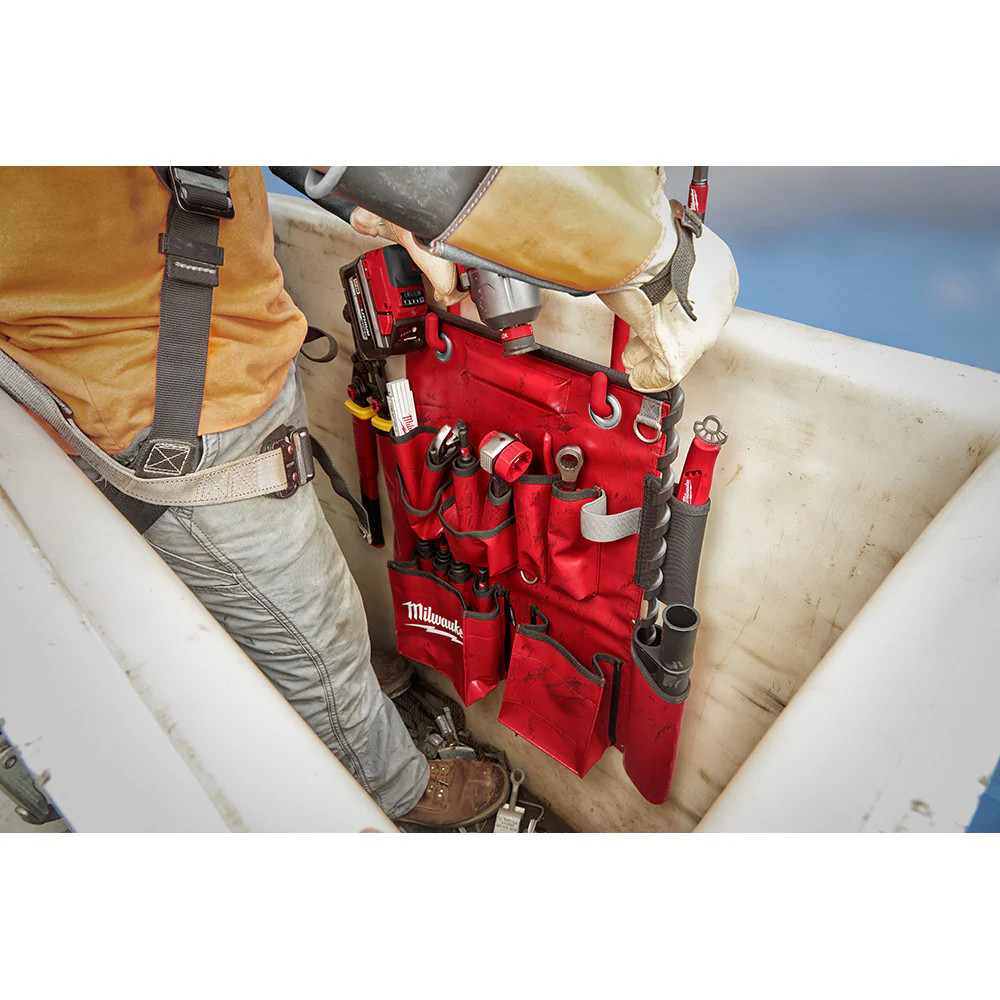 Milwaukee 48-22-8291 18 Pocket Lineman’s Compact Durable Aerial Tool Apron