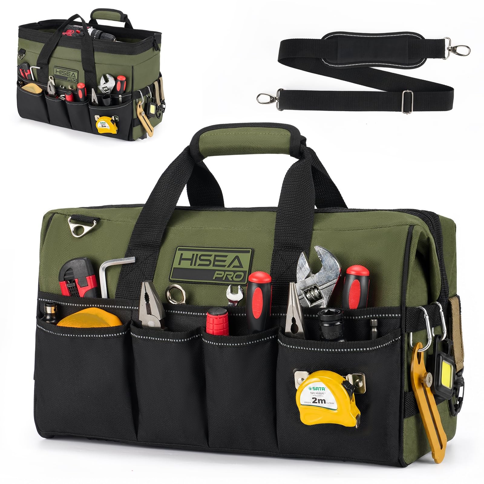 Heavy Duty Tool Bag 20 Pockets, 16-Inch Portable Tool Box Organizer, 600D Wat…