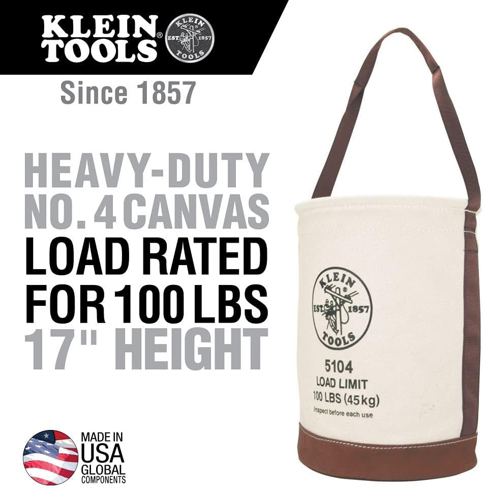 Sturdy Canvas Bucket Set with Leather Base – 12″ & 4.5″ Sizes
