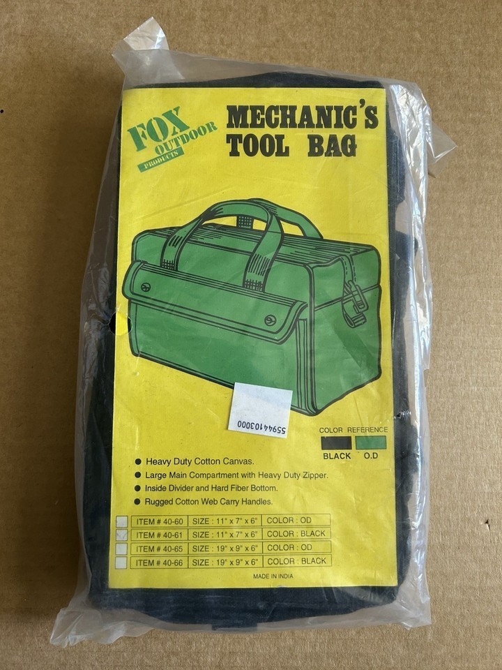 Fox Outdoor Products Mechanics Tool Bag 11x7x6 40-61 Black Inside Dividers
