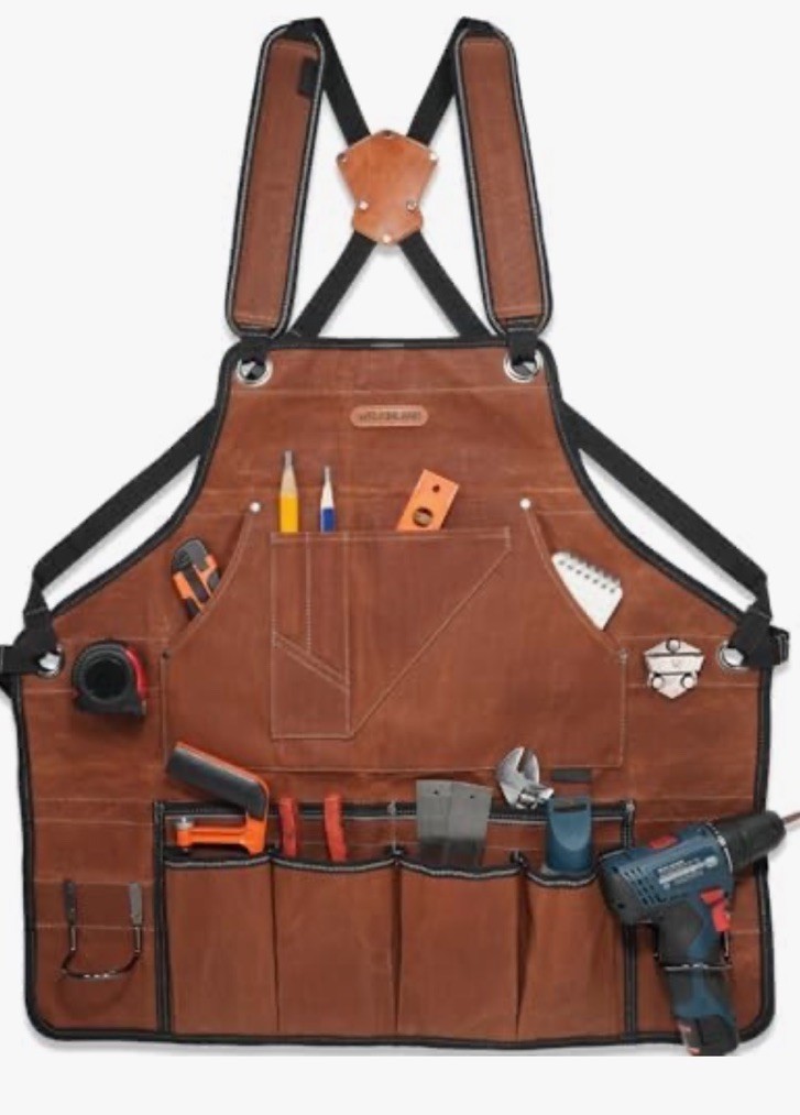 Welkinland Carpenter’s Adjustable Waxed Canvas Tool Workshop Apron NEW