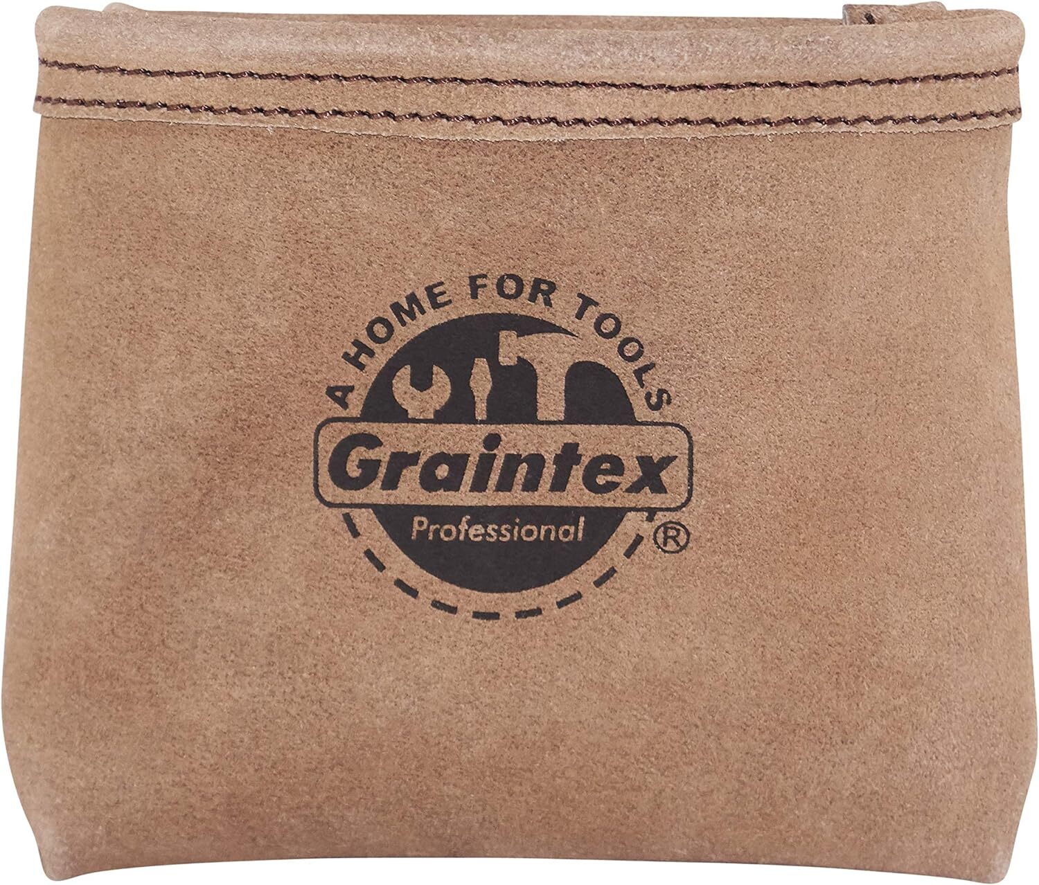 Graintex SS2190 Nail Pouch with Clip Beige Color Suede Leather for Constructors