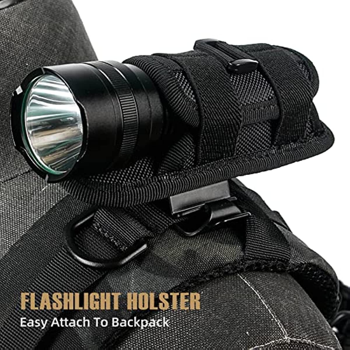 360° Rotatable Flashlight Bag Holster Tactical Molle Torch Case Belt Torch Cover