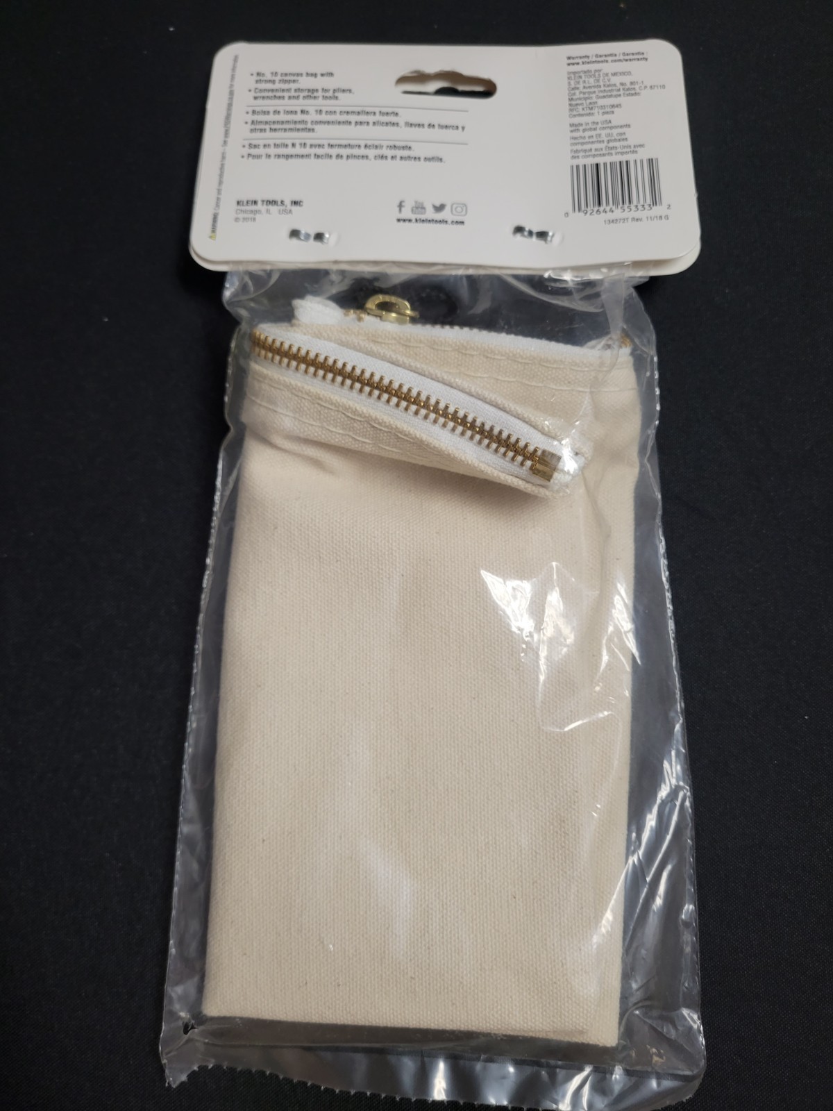 Klein Tools Canvas Zipper Bag 5139 (2023) Brand New Factory Bagged USA Product