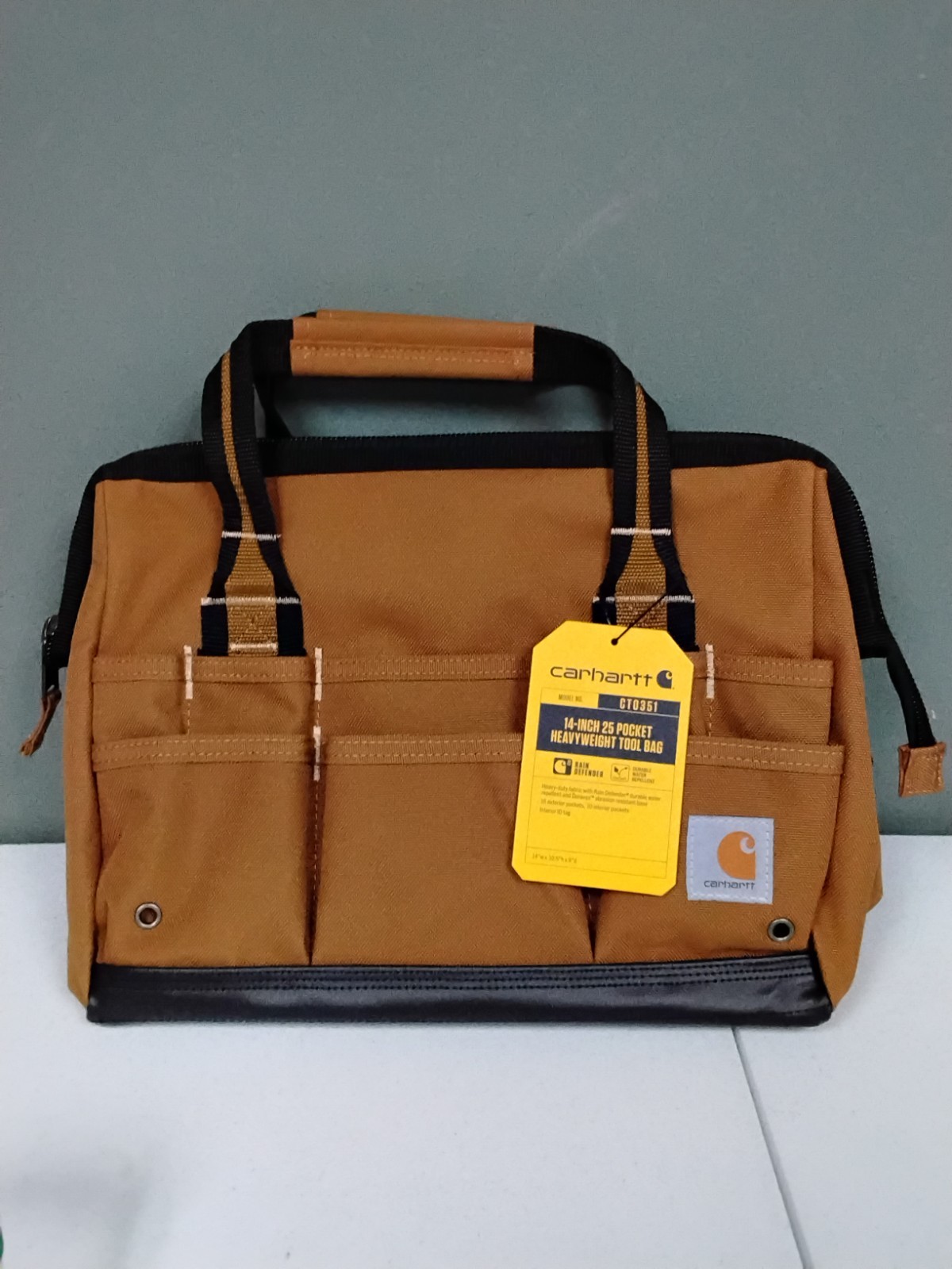 Brand New! Carhartt 14 Inch Heavyweight Tool Bag, Brown with 26 Pockets, NWT