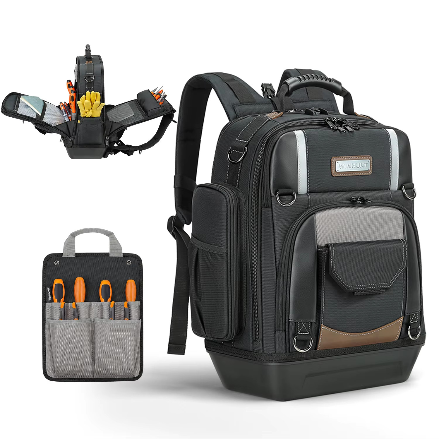 Heavy-Duty Professional Tool Backpack Waterproof 1680D Organizer Bag Laptop Fit