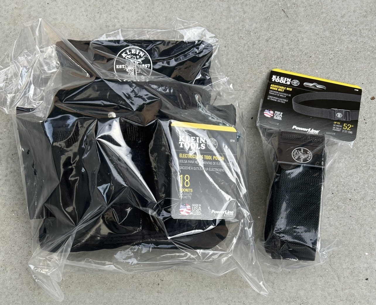 Klein Tools 5719 PowerLine 18-Pocket Black Nylon Electrician’s Tool Pouch & Belt
