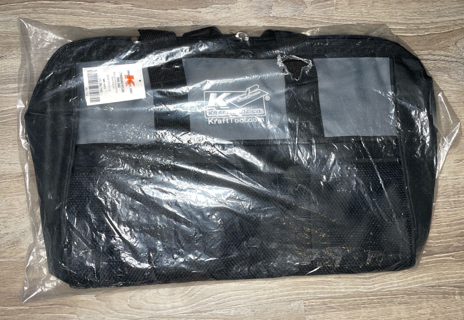 Kraft Tool WL102 Tool Bag – Black/Gray Nylon, 12 Pockets, NWT in Original Bag