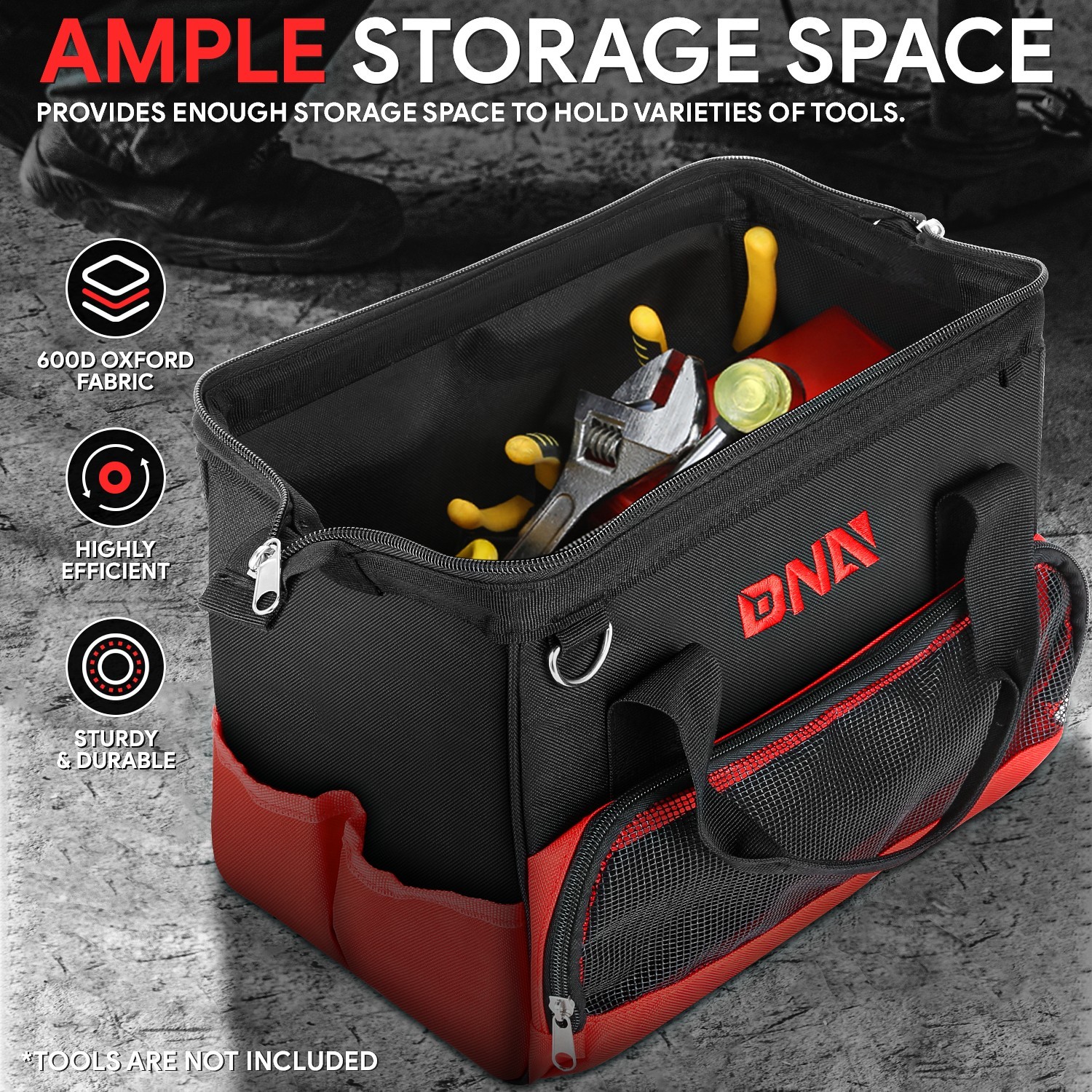 12in Waterproof Heavy Duty Canvas Storage Tool Bag w/ Adjustable Shoulder Strap