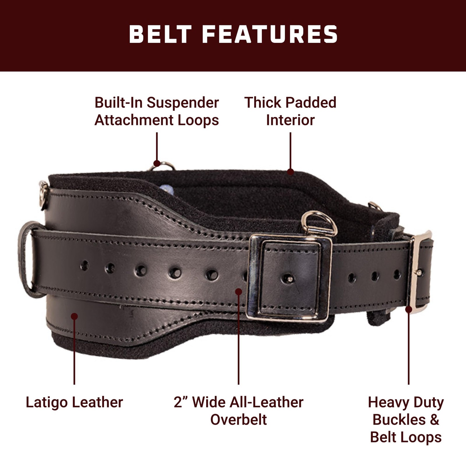 Occidental Leather B5135 XL Stronghold Belt System – Black