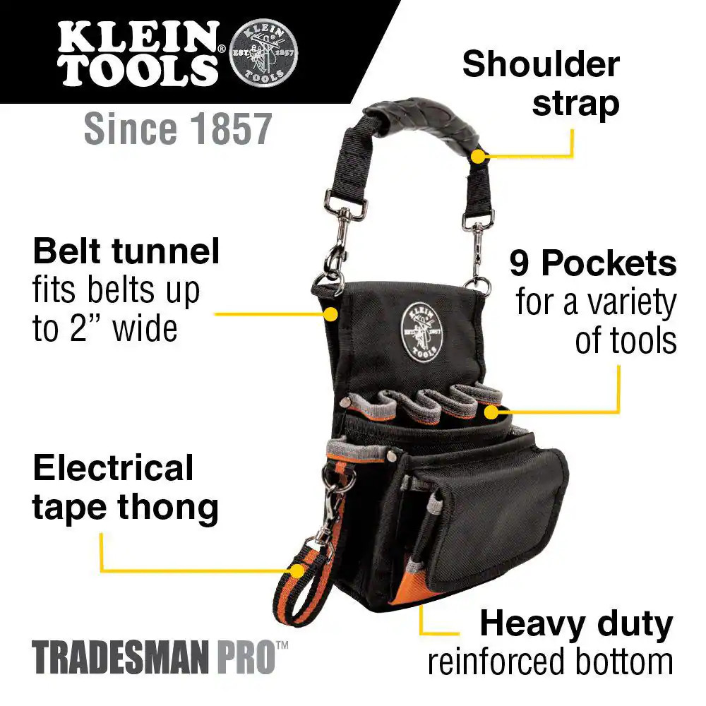 Tradesman Pro 7-1/2 In. 9-Pocket Tool Holster in Black