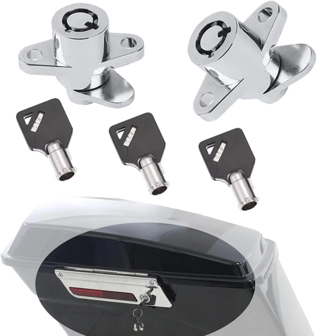 3 Keys 2PCS Hard Saddlebag Locks for Harley Davidson Touring Street Glide Road K