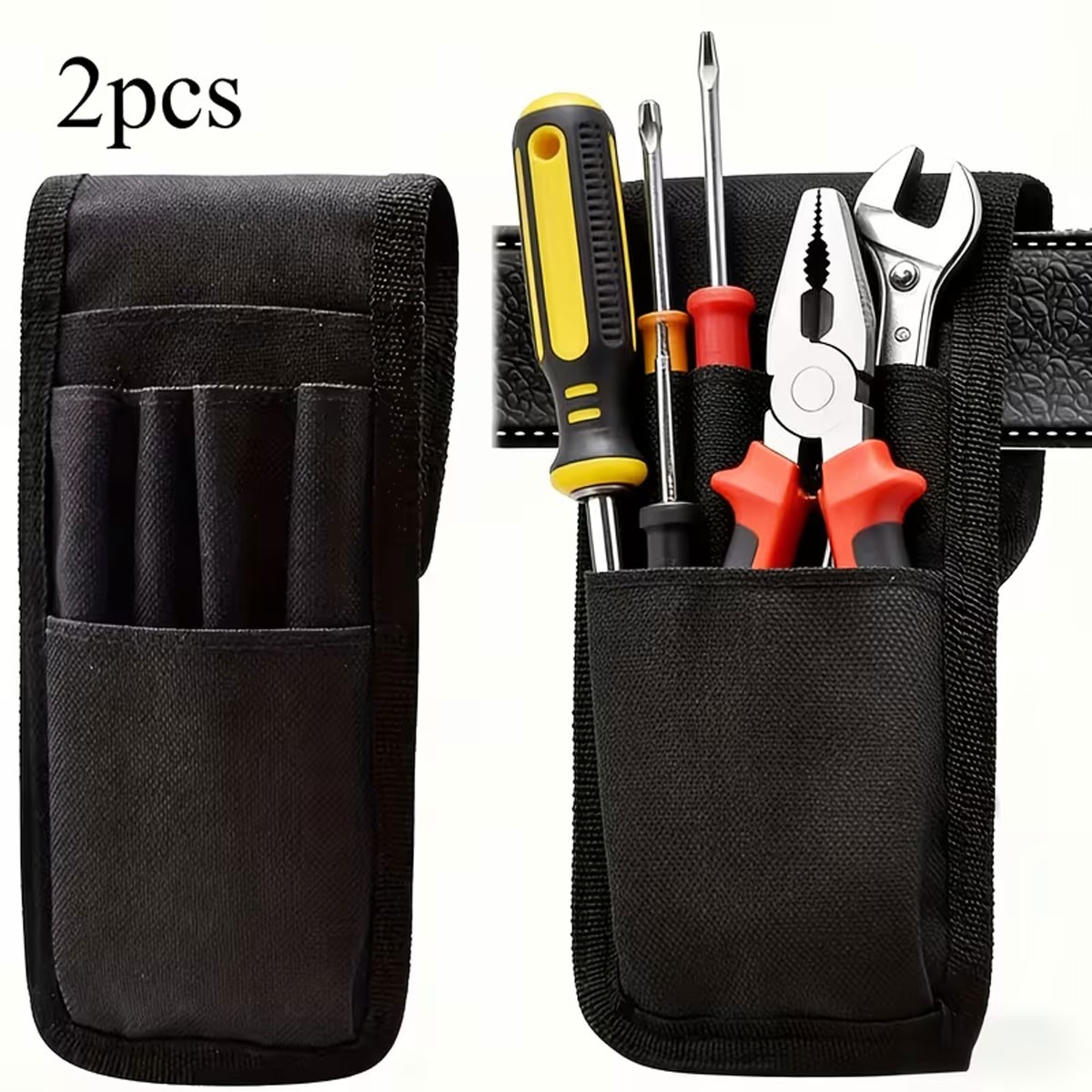 2Pcs Tool Belt Pouch Waist Bag Hardware Toolkit Work Organizer Belt Pen Holder