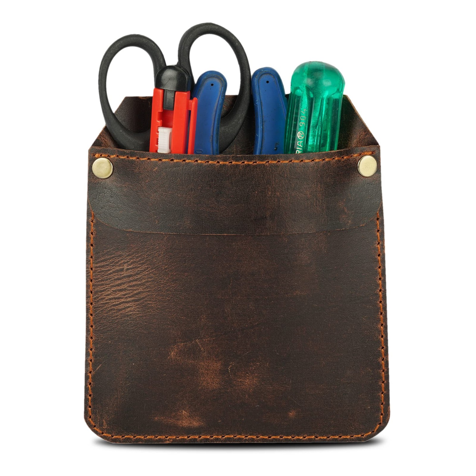 Genuine Leather Pocket Protector for Men, Durable Tool Pouch for Jeans, Brown…