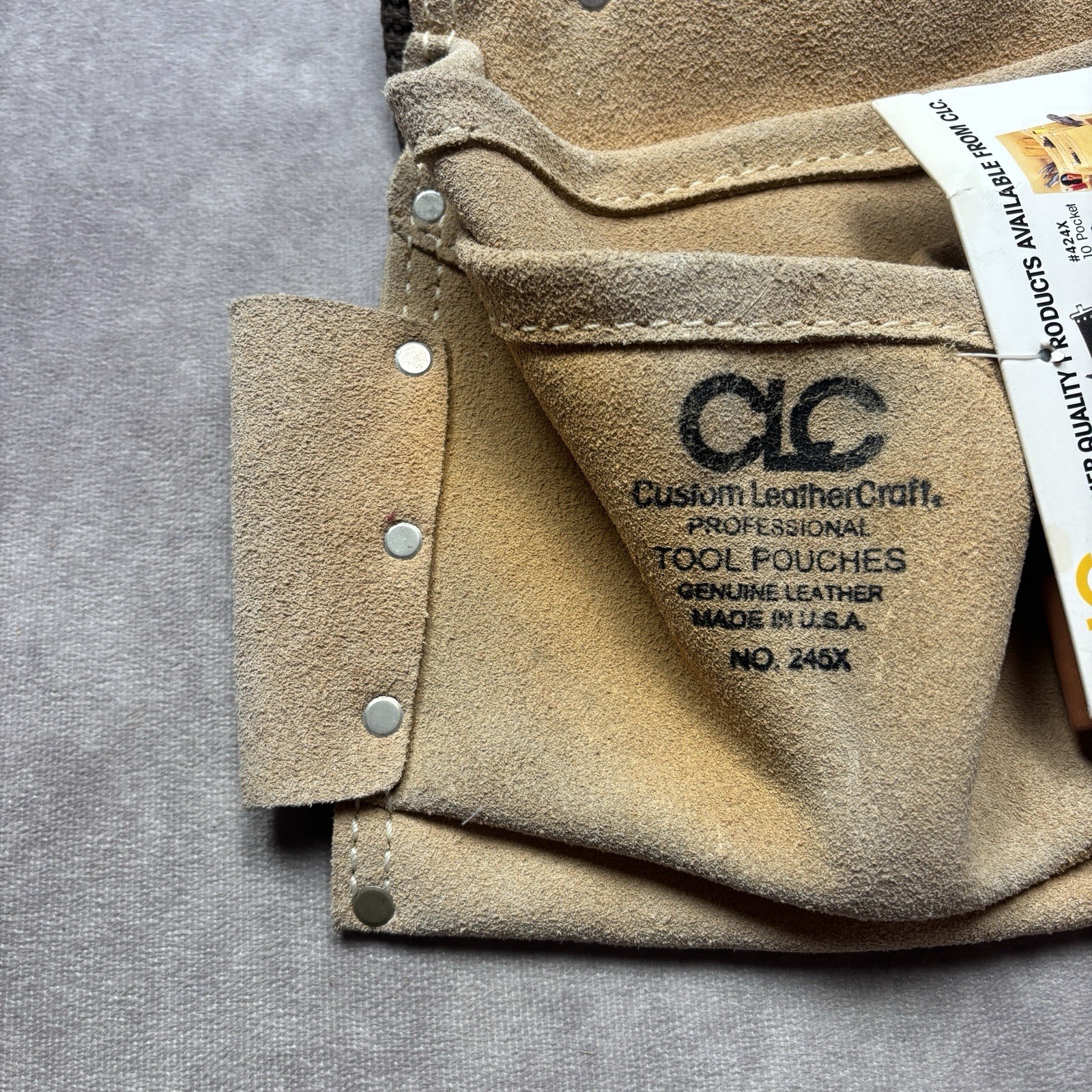 CLC 6 Pocket Single-Sided Work Apron Tool Belt Pouch Carpenter Leather Suede