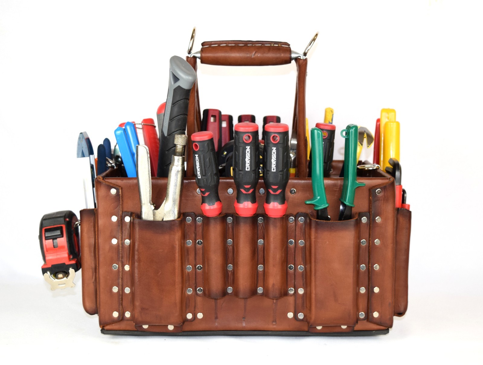 Electrician Leather Tool Bag Tuff-Tote Journeyman’s Stronghold tote 9X14-RNP