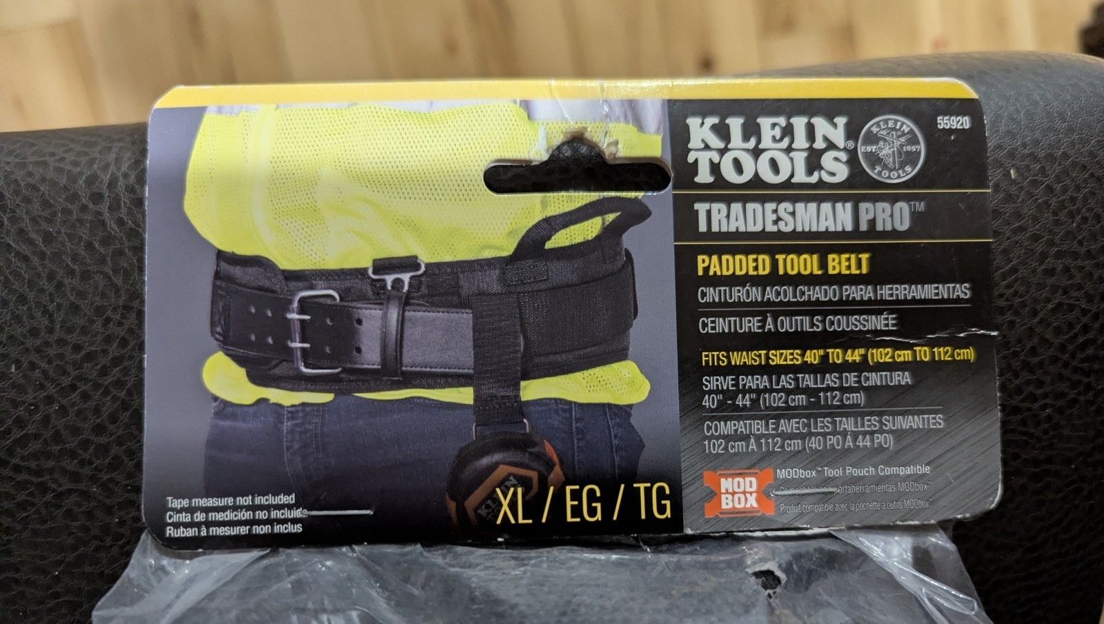 Klein Tools Tradesman Pro Padded Breathable Tool Belt w/ Handle XL Black 55920