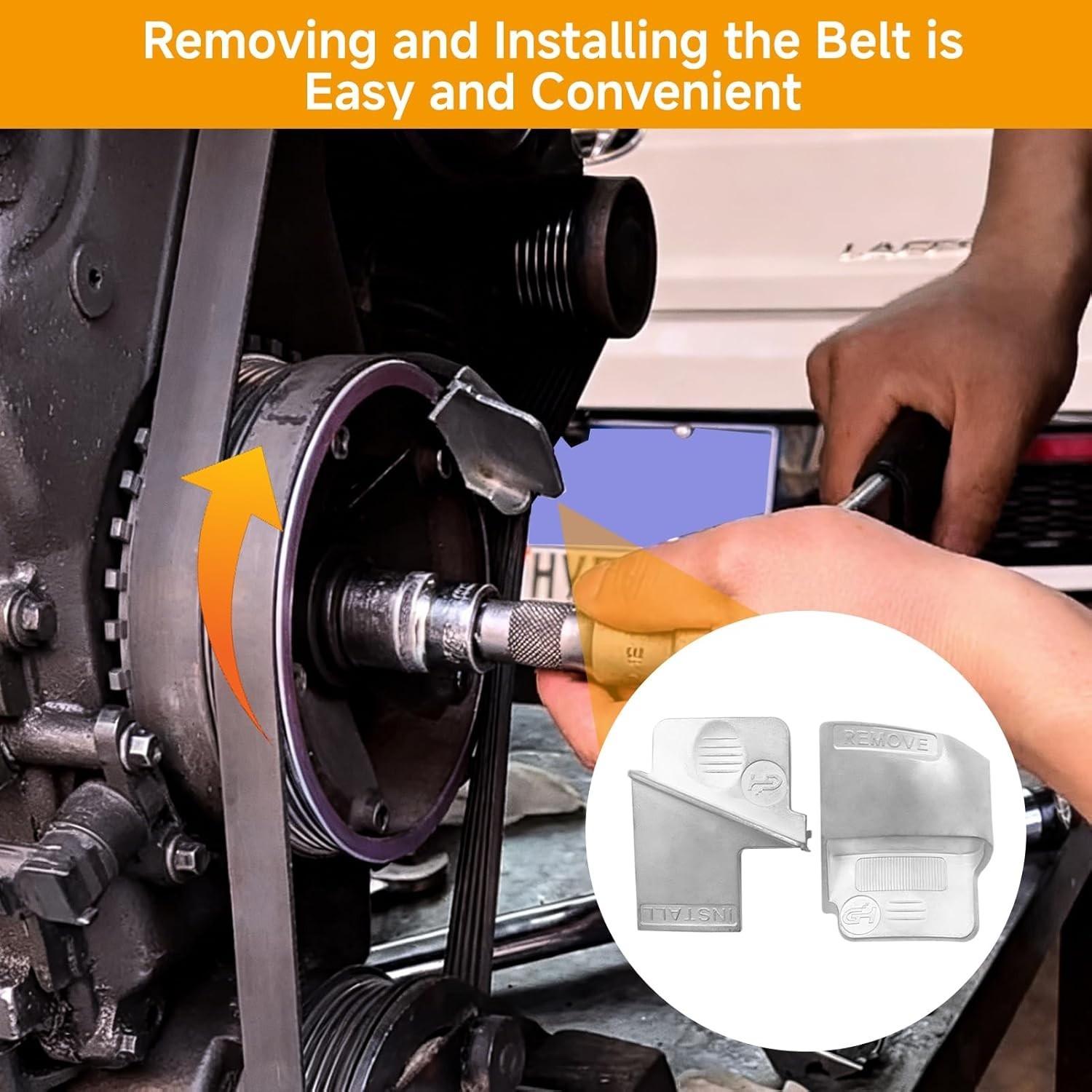 Compact 4-Piece Belt Removal Tool Set for Cars and Trucks – Easy Operation