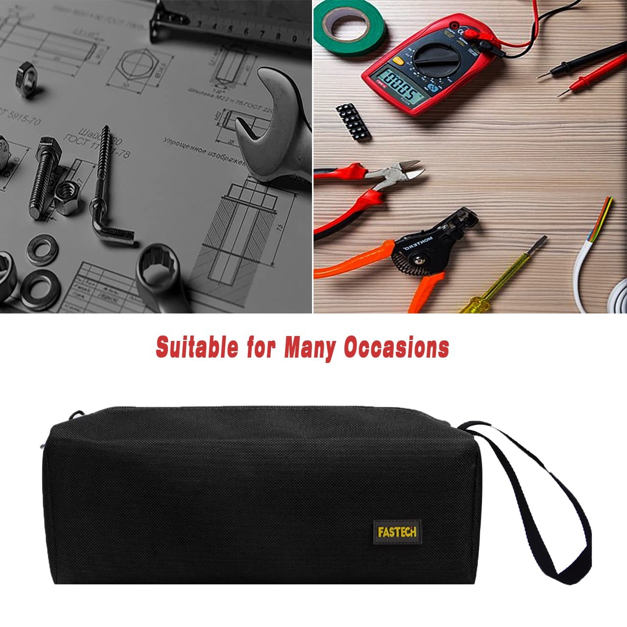 FASTECH 1-Pack Zipper Utility Tool Bag, Small Zipper Bags/Multi-Purpose Tool …