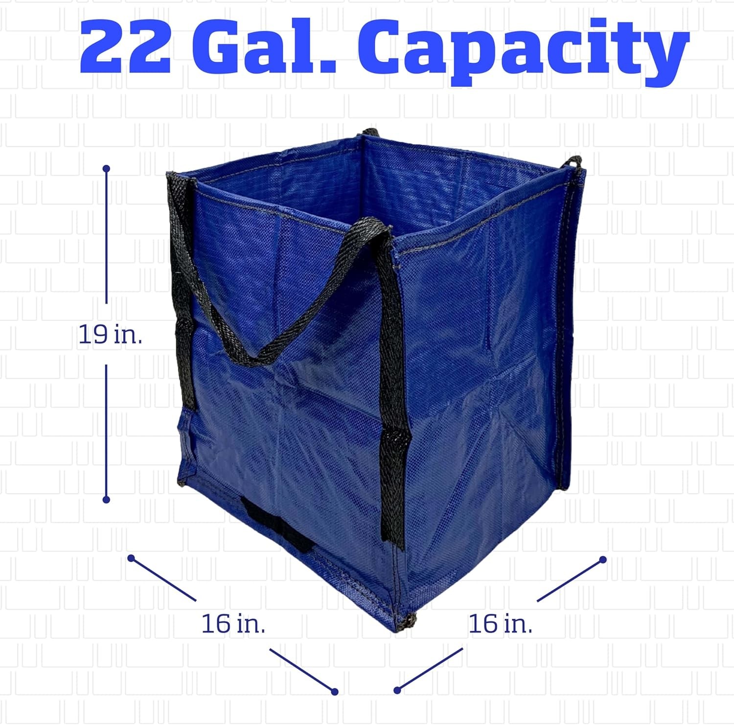DURASACK Heavy Duty Storage Tote Bag 22-Gallon Rugged Woven Single, Blue