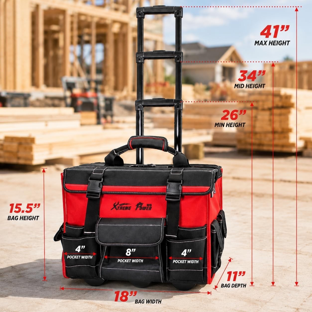 Professional 18-Inch Rolling Tool Organizer – Perfect for HVAC, Plumbing & More