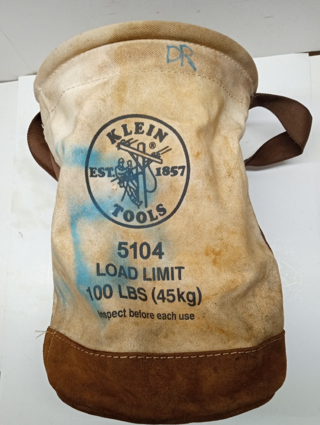 Klein 5104 100-lbs Heavy-Duty General Purpose Canvas Leather-Bottom Bucket
