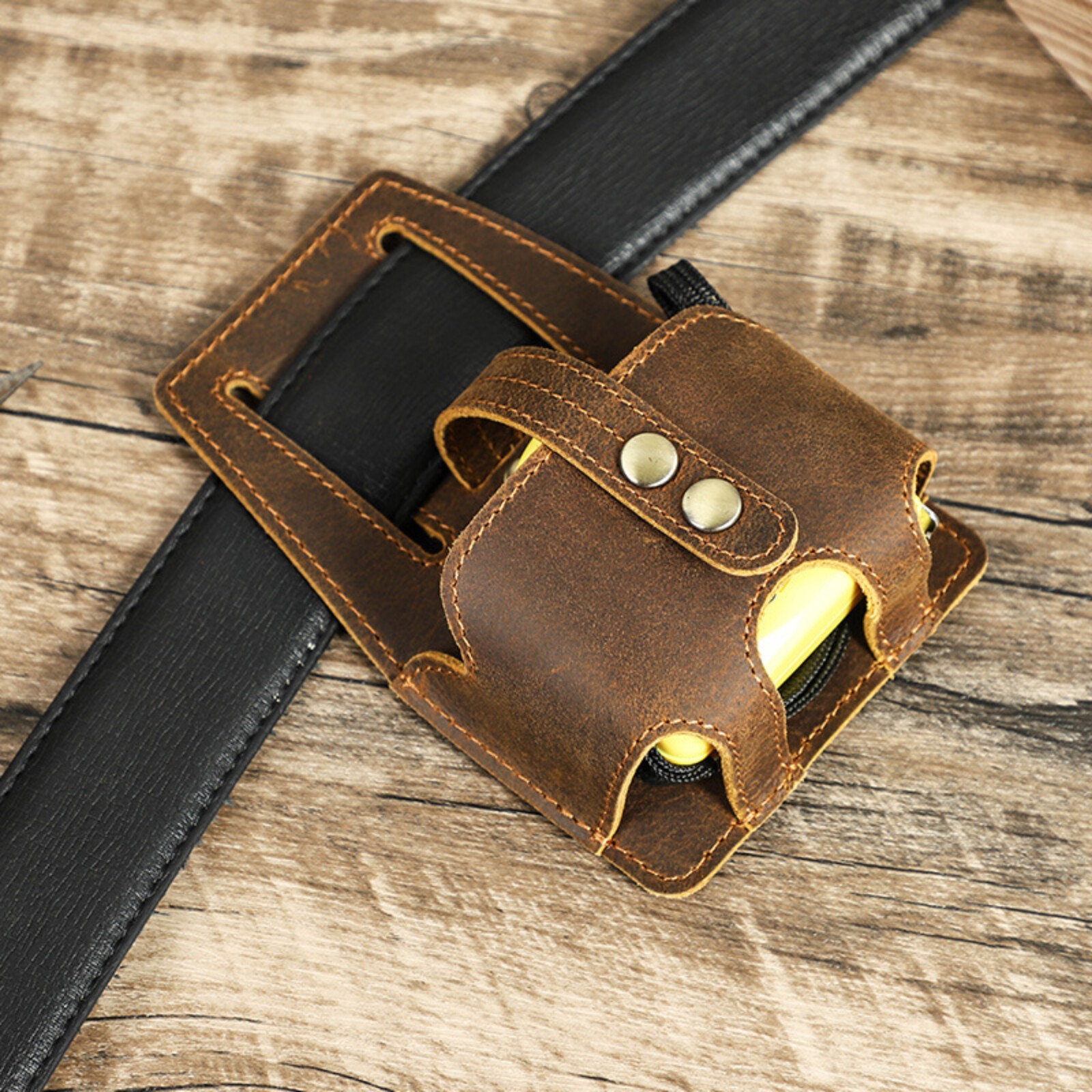 Leather Tape Measure Holder 5m Belt Pouch Tool Organizer for Construction DIY