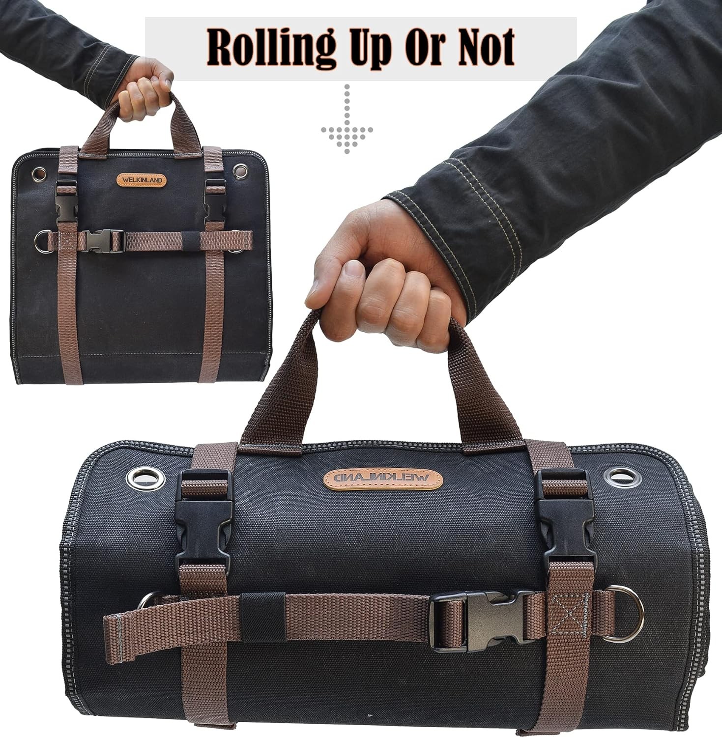 15-Pockets Heavy-Duty Tool Wrap Roll, 15L Tool Up Roll Bags