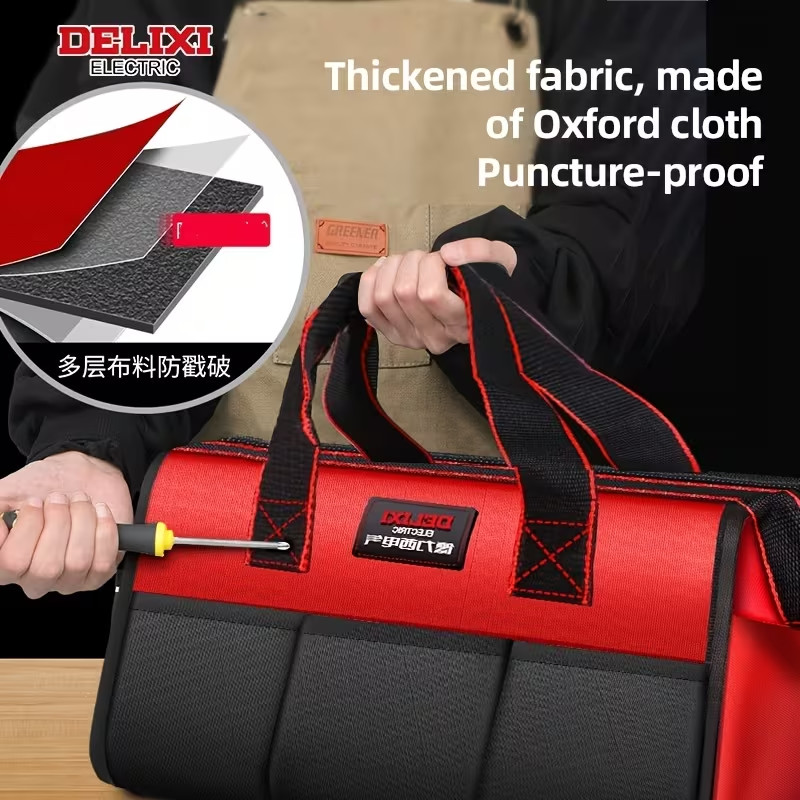 DELIXI ELECTRIC 13 Inch Multi-Function Tool Bag, Wide-Mouth – FREE SHIPPING!!!