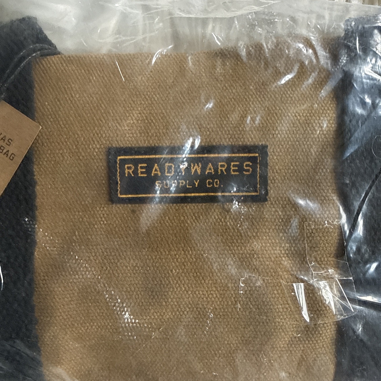 Readywares Small Utility Tool Bag Waxed Canvas Brown Brass Zipper Cotton Handle