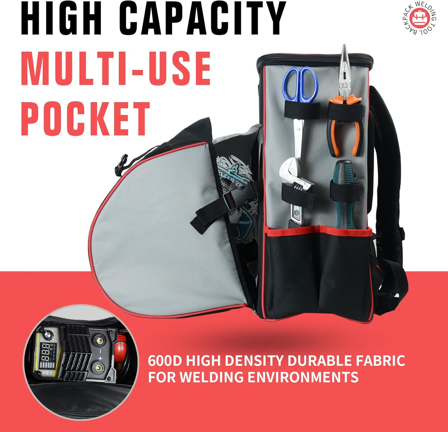 Welding Backpack for Men Waterproof Reinforced Bottom Large Capacity Extreme Gea